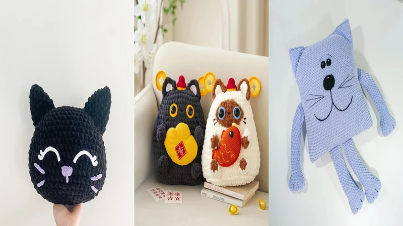 Cat Pillow Crochet Pattern